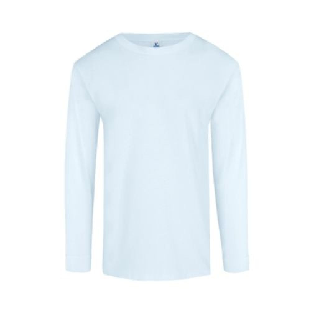 PLAYERA PESO COMPLETO CUELLO REDONDO MANGA LARGA PARA CABALLERO BLANCO CH-EG imagen